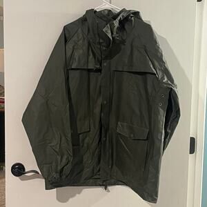 Oversized Waterproof Rain Jacket Hooded Utility Workwear Fishing Gorpcore XL